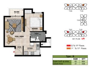 Prestige Willow Tree TYPE B 1 BED UNIT