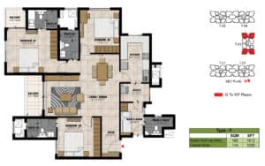 Prestige Willow Tree TYPE F 3 BED + MAID’S UNIT