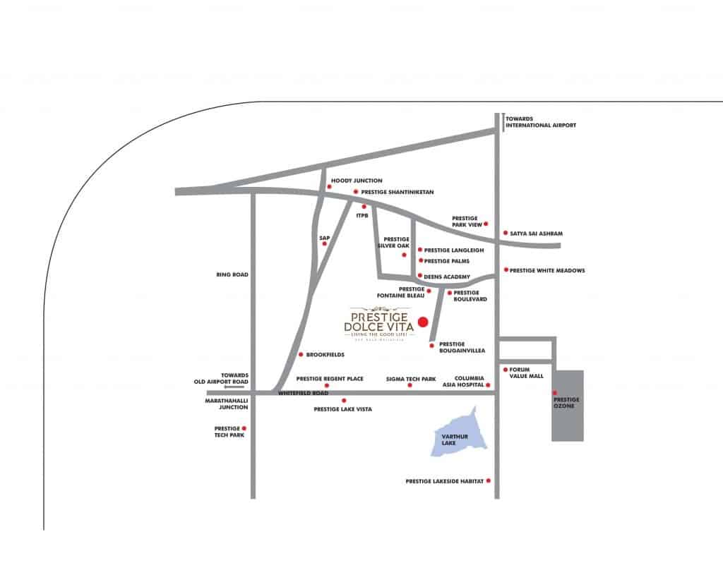 Prestige Dolce Vita Apartment Location Map