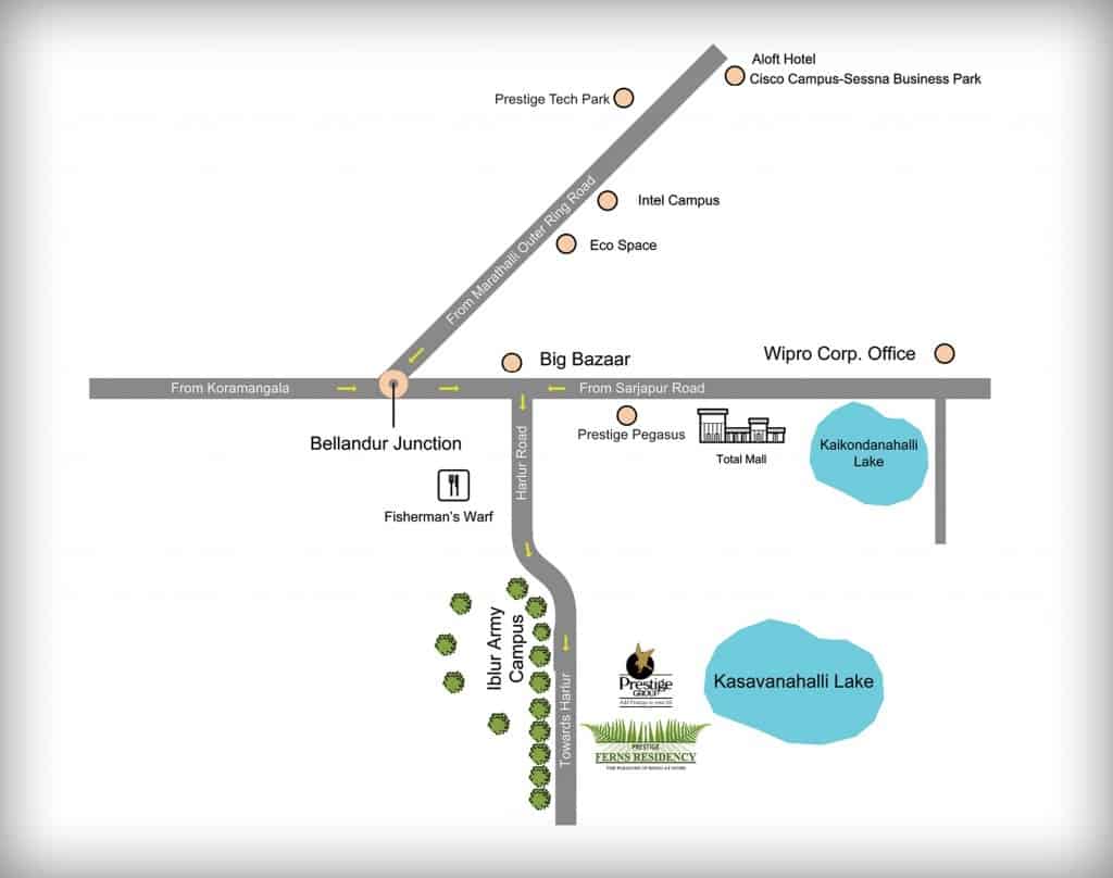 Prestige-Ferns-Residency-Location-Map