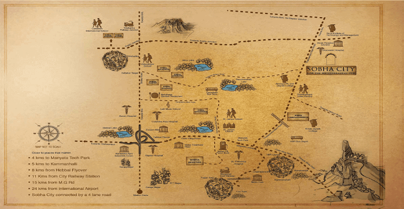 Sobha City Location Map