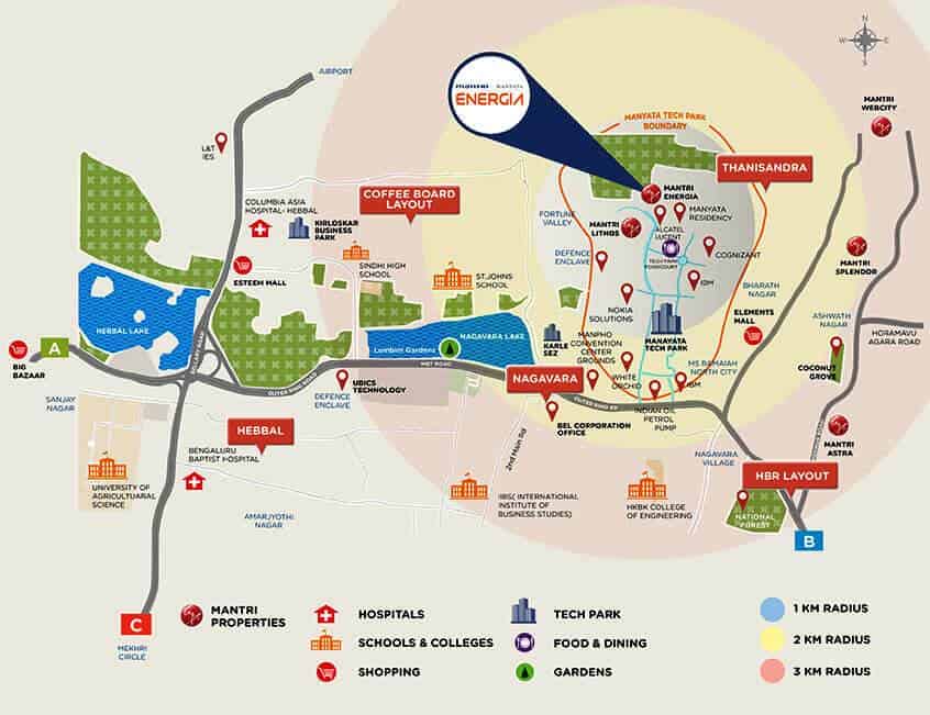 Mantri Manyata Energia Location Map