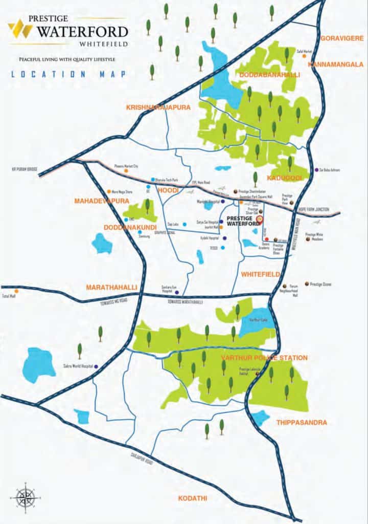 Prestige Waterford Whitefield Map Location