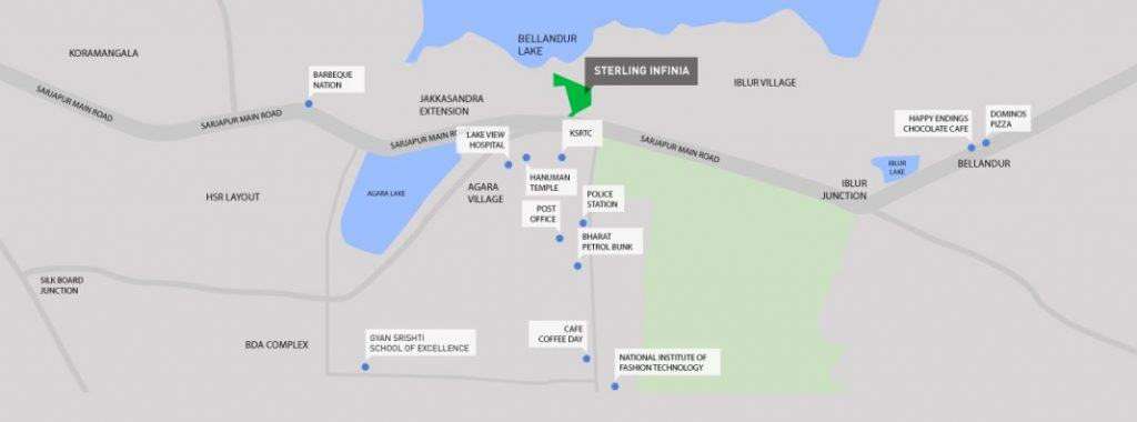 Sobha Saptrang Location Map