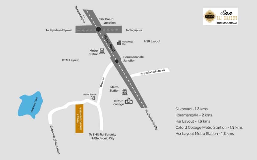 SNN Raj Grandeur Location Map