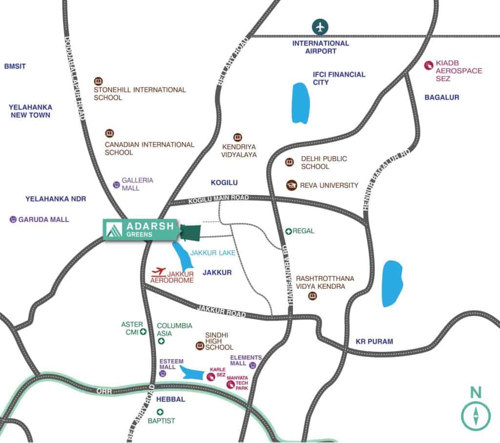 Adarsh Greens Location Map