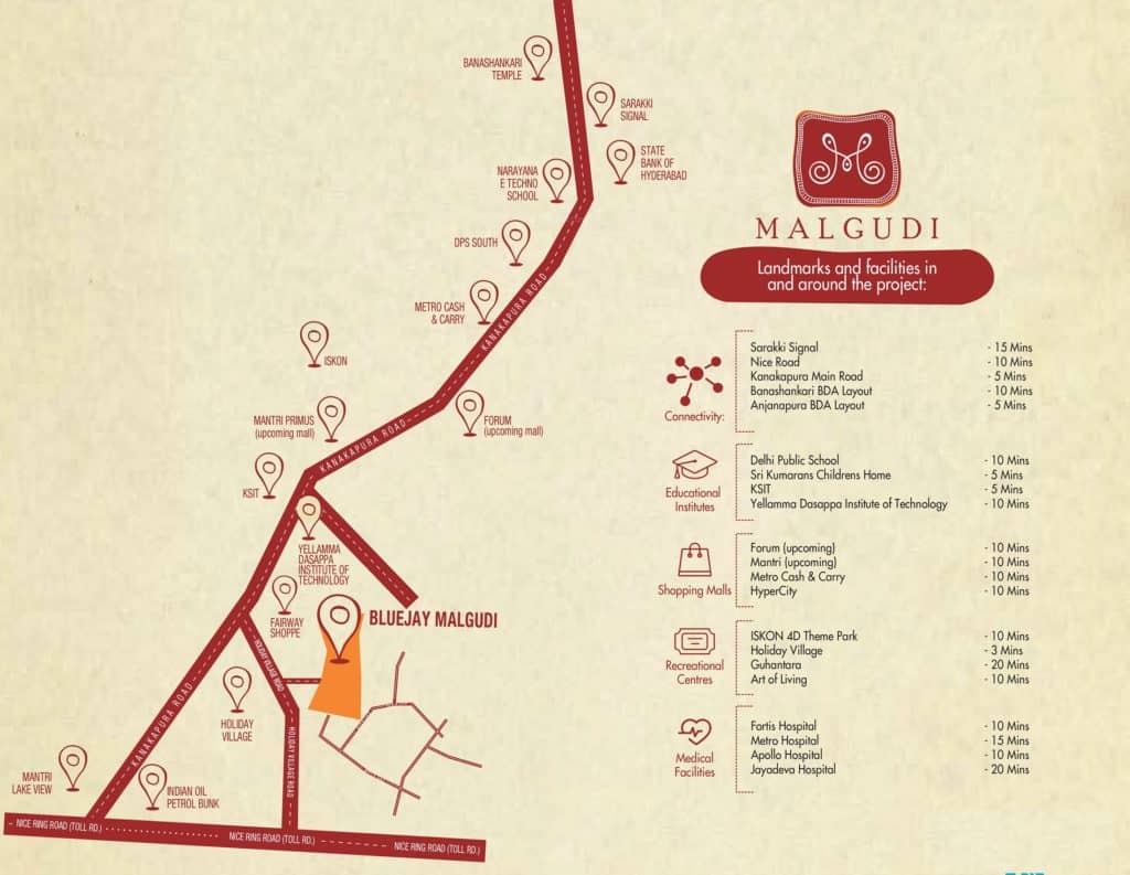 Bluejay Malgudi Location Plan