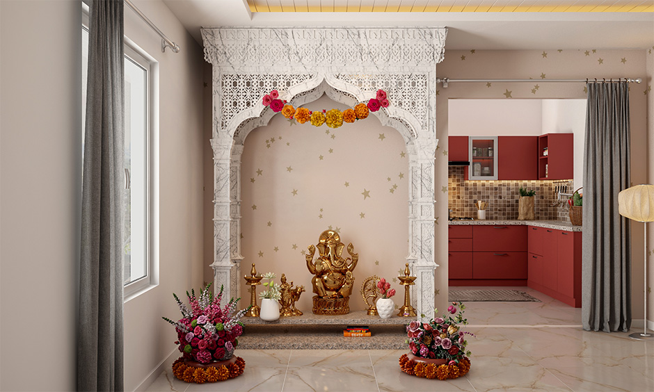 Full Marble Pooja Unit