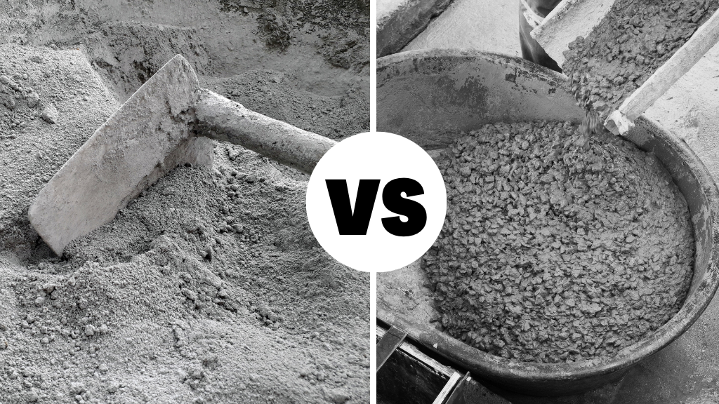 difference between concrete and cement