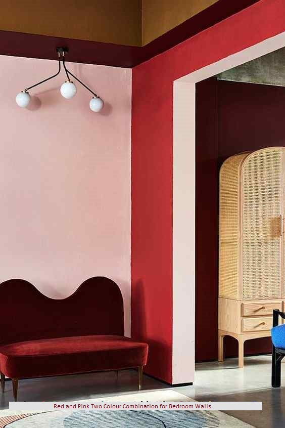 Red and Pink Two Colour Combination for Bedroom Walls