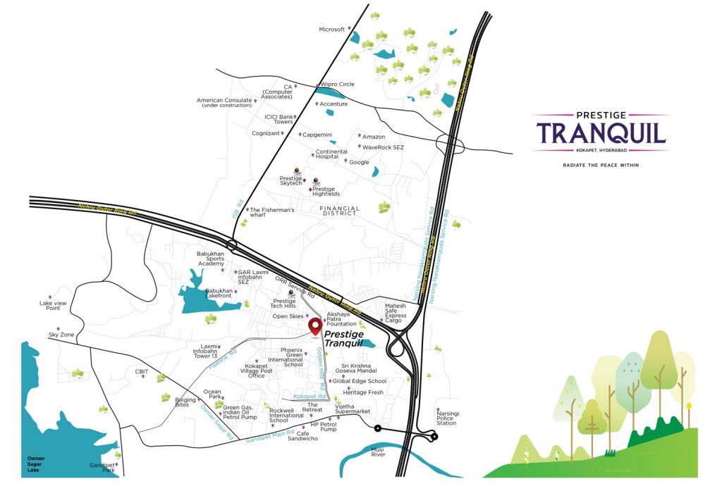 Prestige Tranquil Towers Location Map