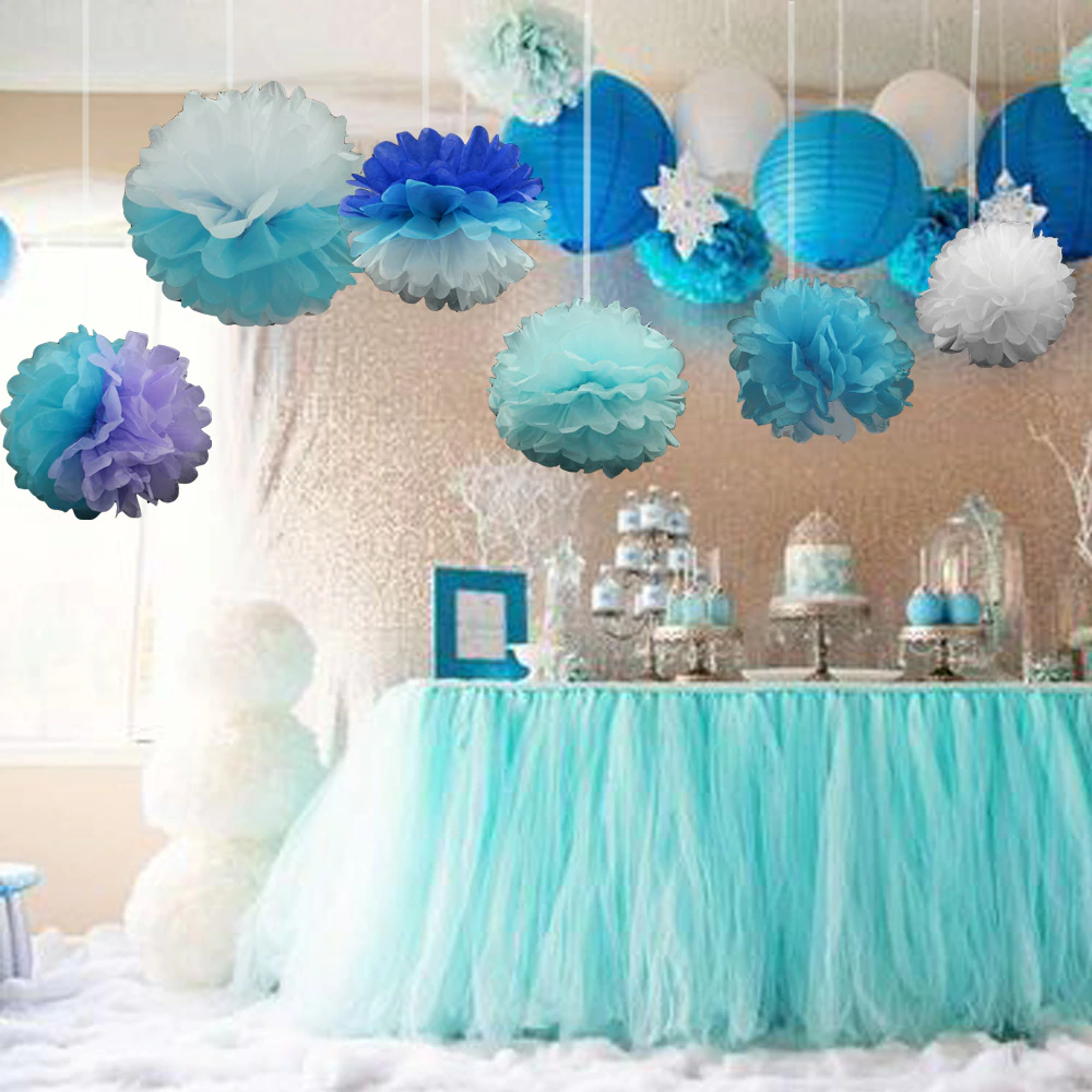 Birthday decoration ideas with tissue pom poms