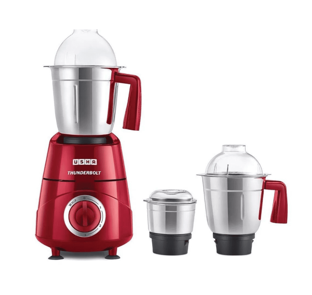 Mixer grinder with a USHA Thunderbolt 800-Watt Copper Motor