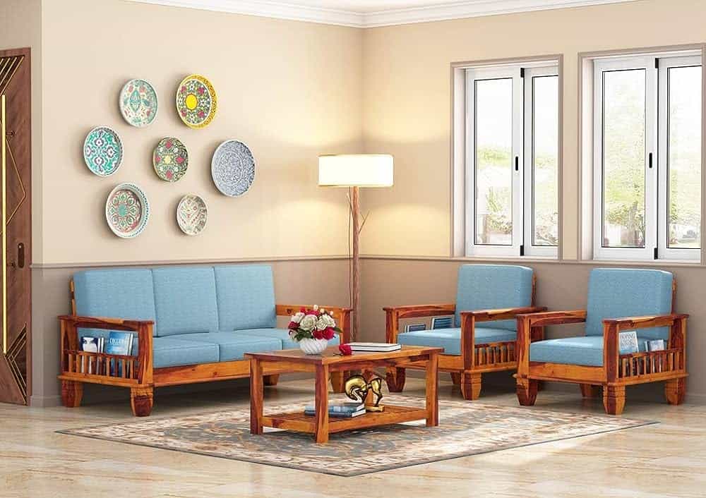 AS Furniture Wooden 5-Seater Sofa Set