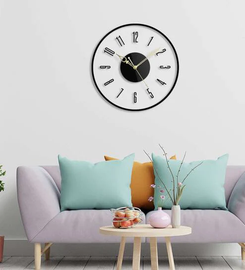 Next Decor Round Shape Sleek Numeric Wall Clock